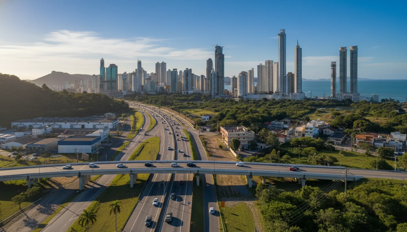 Vista panorâmica de Balneário Camboriú destacando segurança e atrativos turísticos